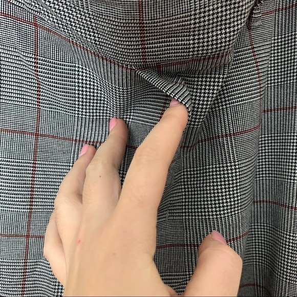 [A New Day] Gray Plaid Print Tapered Leg Elastic Waist Career Pant Trousers - Picture 3 of 10